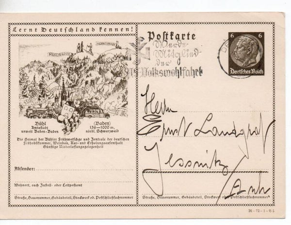 Deutsches Reich Bildpostkarte P236/ 36-72-1-B5 gelaufen/ o