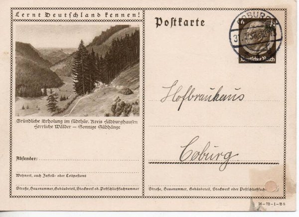 Deutsches Reich Bildpostkarte P236/ 36-72-1-B8 gelaufen/ o