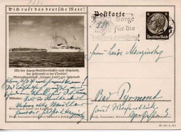 Deutsches Reich Bildpostkarte P236/ 37-90-1-B5 gelaufen/ o