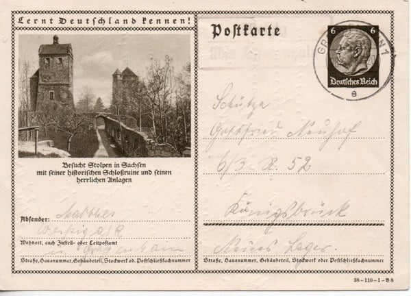 Deutsches Reich Bildpostkarte P236/ 38-110-1-B8 gelaufen/ o