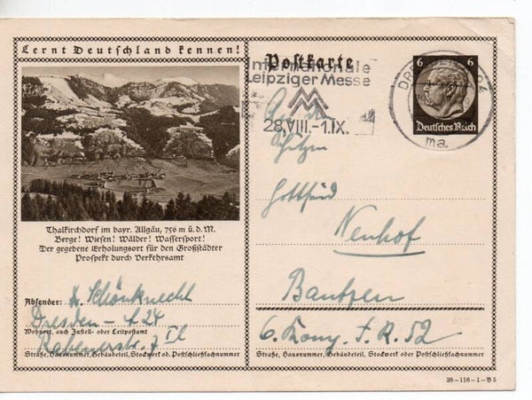 Deutsches Reich Bildpostkarte P236/ 38-116-1-B5 gelaufen/ o