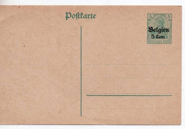 Deutsches Reich Besetzung Ganzsache Belgien Nr. P9 ungebraucht/ *