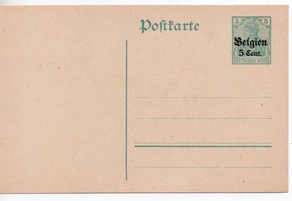 Deutsches Reich Besetzung Ganzsache Belgien Nr. P6 ungebraucht/ *