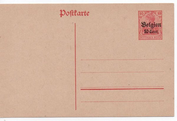 Deutsches Reich Besetzung Ganzsache Belgien Nr. P11 I ungebraucht/ *