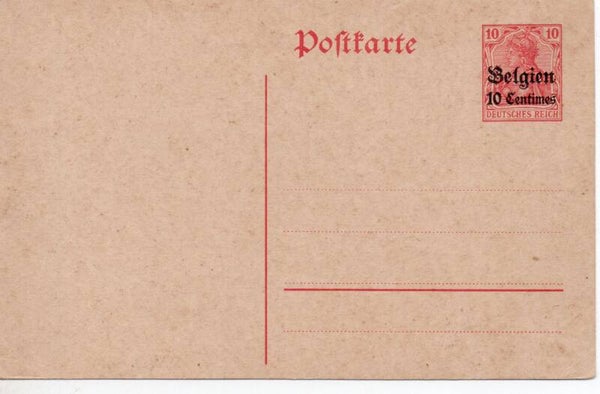 Deutsches Reich Besetzung Ganzsache Belgien Nr. P2 ungebraucht/ *