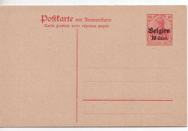 Deutsches Reich Besetzung Ganzsache Belgien Nr. P13 II ungebraucht/ *