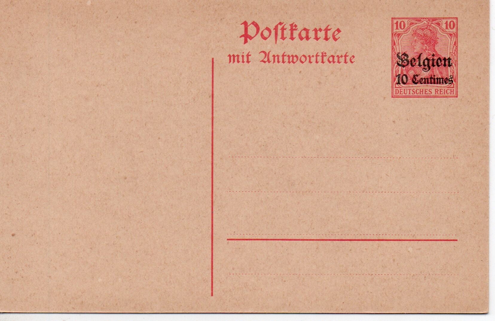 Deutsches Reich Besetzung Ganzsache Belgien Nr. P5 ungebraucht/ *