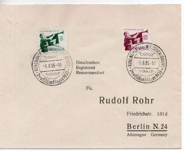 Deutsches Reich Brief mit Nr. 584x-585x mit SST gelaufen/ o