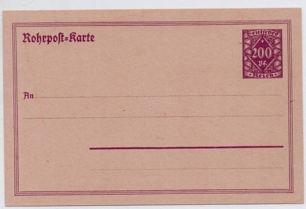 Deutsches Reich Ganzsache Rohrpost Nr. RP21 ungberaucht/ *