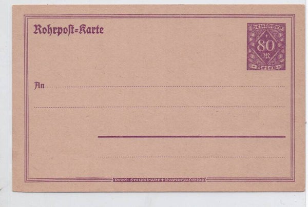 Deutsches Reich Ganzsache Rohrpost Nr. RP22 ungberaucht/ *