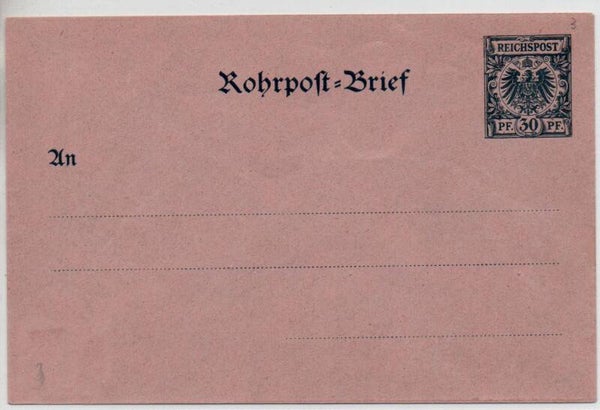 Deutsches Reich Ganzsache Rohrpost Nr. RU3 ungberaucht/ *