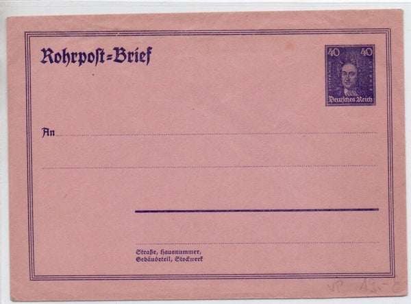 Deutsches Reich Ganzsache Rohrpost Nr. RU12 ungberaucht/ *