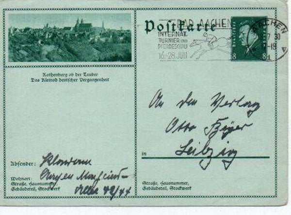 Deutsches Reich Bildpostkarte P189/ 053 gelaufen/ o