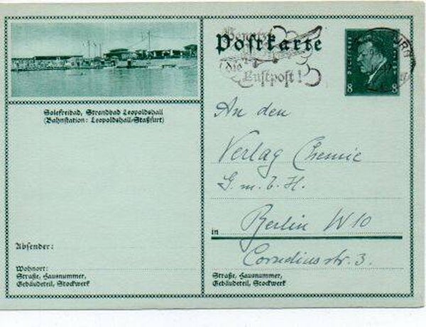 Deutsches Reich Bildpostkarte P189/ 034 gelaufen/ o