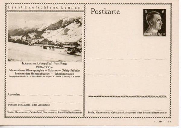 Deutsches Reich Bildpostkarte P304/ 41-189-1-B4 ungebraucht/ *