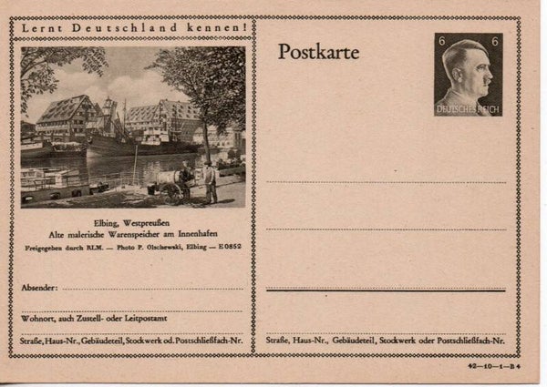 Deutsches Reich Bildpostkarte P305/ 42-10-1-B4 ungebraucht/ *