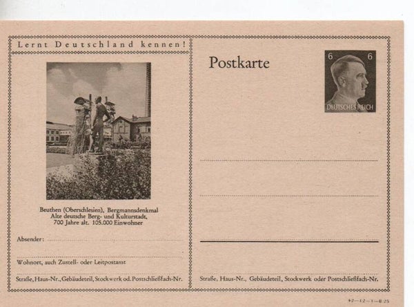 Deutsches Reich Bildpostkarte P305/ 42-12-1-B25 ungebraucht/ *