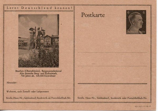 Deutsches Reich Bildpostkarte P305/ 42-12-1-B27 ungebraucht/ *