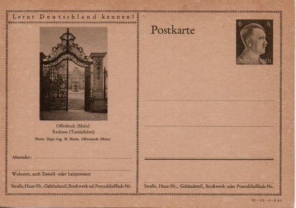 Deutsches Reich Bildpostkarte P305/ 42-13-1-B22 ungebraucht/ *