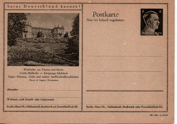 Deutsches Reich Bildpostkarte P307/ 42-33-1-B27 ungebraucht/ *