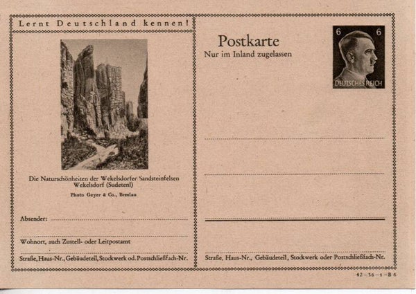 Deutsches Reich Bildpostkarte P307/ 42-36-1-B6 ungebraucht/ *