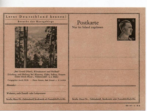 Deutsches Reich Bildpostkarte P307/ 42-37-1-B8 ungebraucht/ *