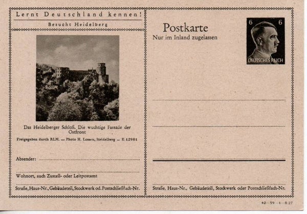 Deutsches Reich Bildpostkarte P307/ 42-39-1-B27 ungebraucht/ *