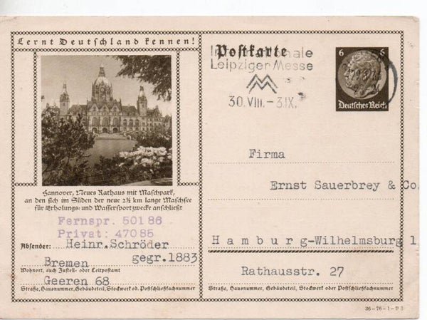 Deutsches Reich Bildpostkarte P236/ 36-76-1-B3 gelaufen/ o