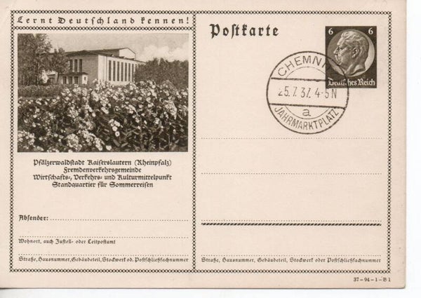 Deutsches Reich Bildpostkarte P236/ 37-94-1-B1 mit SST gestempelt/ o