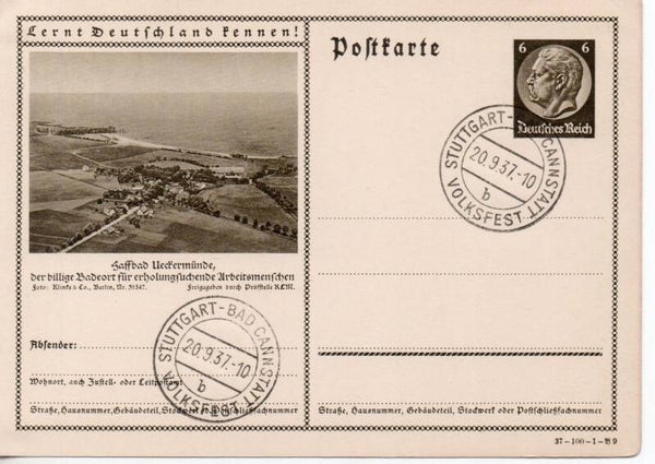 Deutsches Reich Bildpostkarte P236/ 37-100-1-B9 mit SST gestempelt/ o