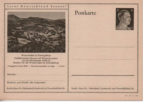 Deutsches Reich Bildpostkarte P305/ 42-12-1-B3 ungebraucht/ *