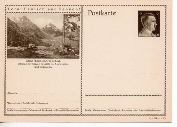 Deutsches Reich Bildpostkarte P304/ 41-191-1-B5 ungebraucht/ *