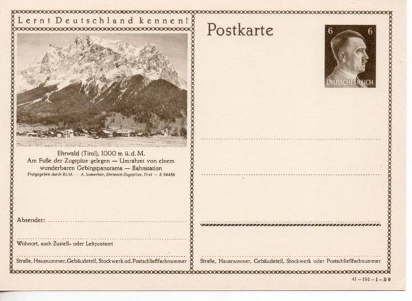 Deutsches Reich Bildpostkarte P304/ 41-191-1-B9 ungebraucht/ *