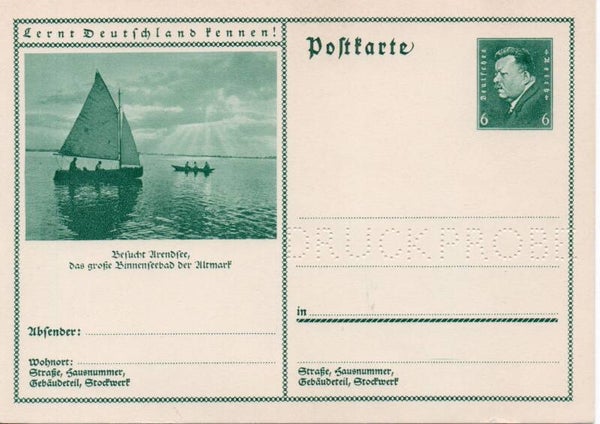 Deutsches Reich Bildpostkarte P202/ 01 Druckprobe ungebraucht/ *