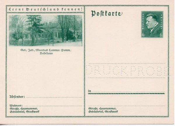 Deutsches Reich Bildpostkarte P202/ 06 Druckprobe ungebraucht/ *