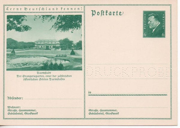 Deutsches Reich Bildpostkarte P202/ 010 Druckprobe ungebraucht/ *