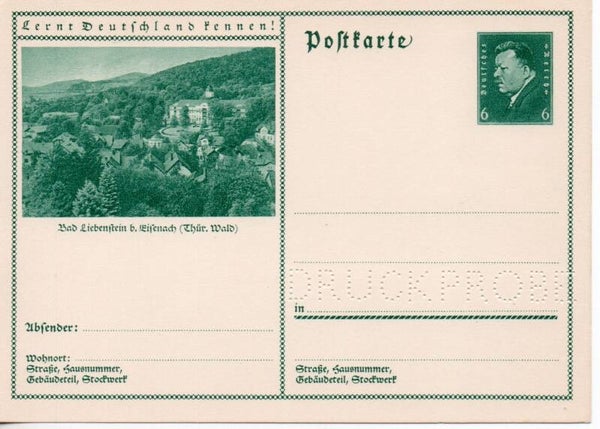 Deutsches Reich Bildpostkarte P202/ 066 Druckprobe ungebraucht/ *