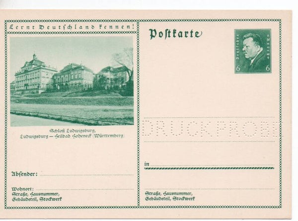 Deutsches Reich Bildpostkarte P202/ 067 Druckprobe ungebraucht/ *