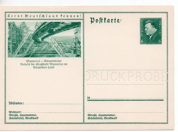 Deutsches Reich Bildpostkarte P202/ 081 Druckprobe ungebraucht/ *