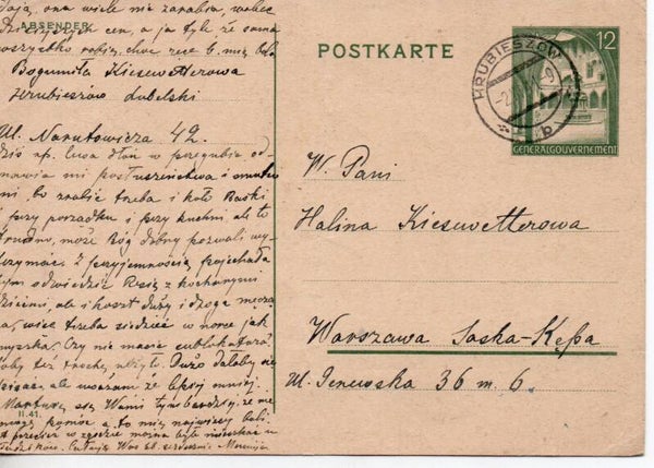 DR Generalgouvernement Ganzsache P10 gelaufen/ o