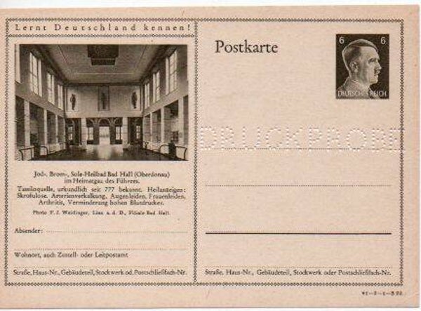 Deutsches Reich Bildpostkarte P305/ 41-2-1-B22 Druckprobe *