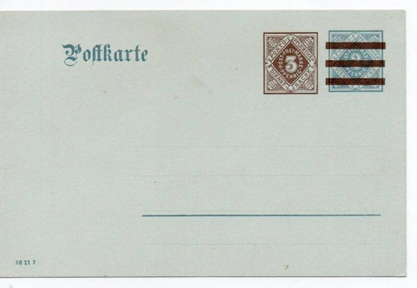 Württemberg Ganzsache Nr. DP7 ungebraucht/ *
