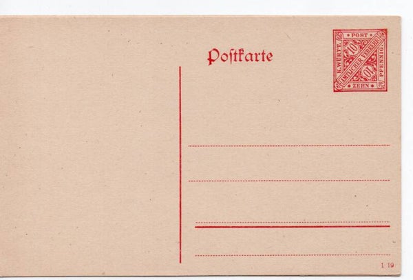 Württemberg Ganzsache Nr. DP46/ 01 ungebraucht/ *