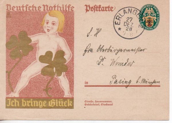 Deutsches Reich Ganzsache P208 gelaufen/ o