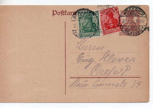 Deutsches Reich Ganzsache P116 I mit ZuF gelaufen/ o