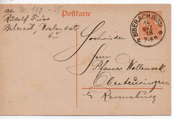Deutsches Reich Ganzsache P110 I gelaufen/ o
