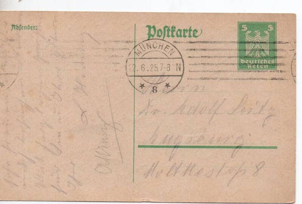 Deutsches Reich Ganzsache P156 I gelaufen/ o