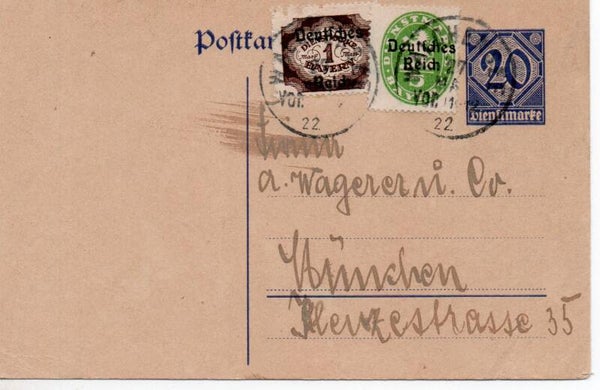 Deutsches Reich Ganzsache Dienst DP2 gelaufen/ o