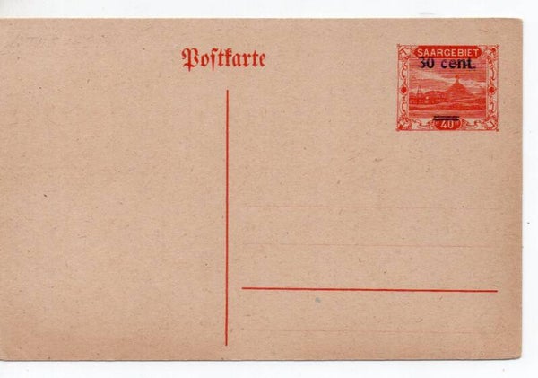 Deutsches Reich Ganzsache Saar P13b II ungebraucht/ *