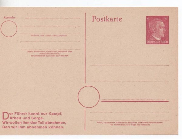 Deutsches Reich Ganzsache P312a/ 09 ungebraucht/ *